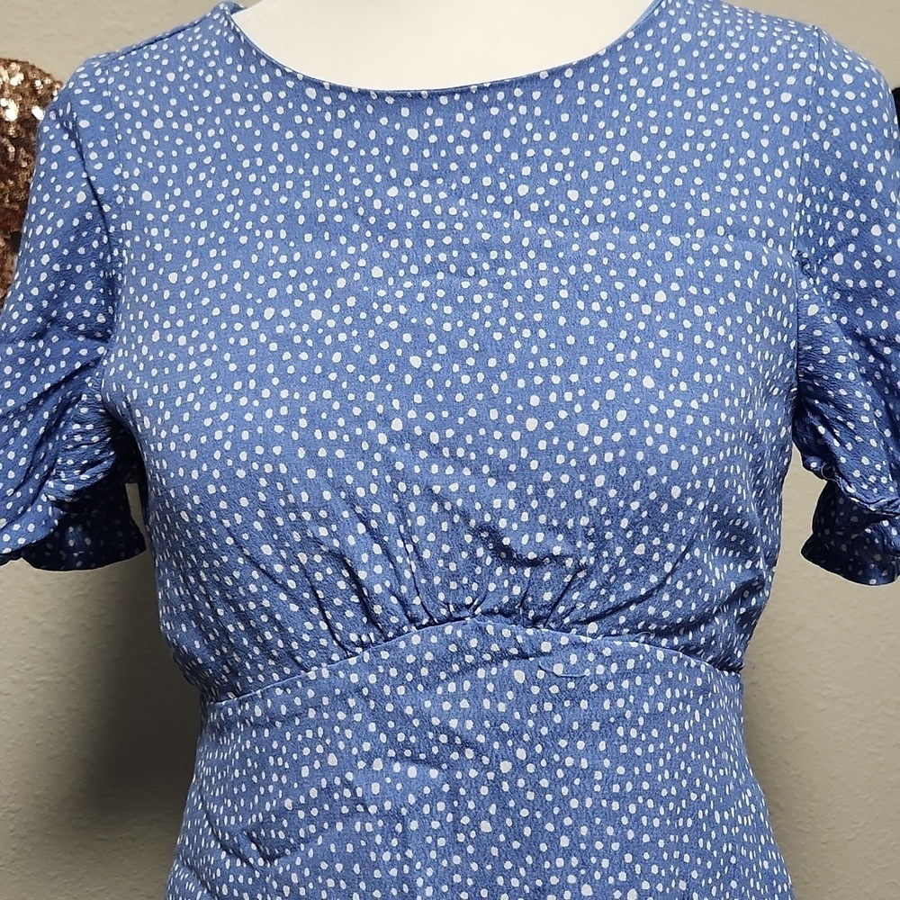 Gianni Bini Blue Polka-dot Dress - Picture 3 of 7